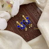 Vriksham Lotus Maharashtrian Style Press Bugadi-Blue-Pearl-J2721